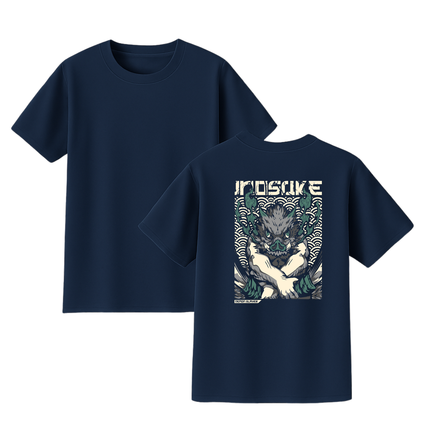 "Demon Slayer " Anime Oversized T-Shirt – Premium Back Print (Navy Blue)