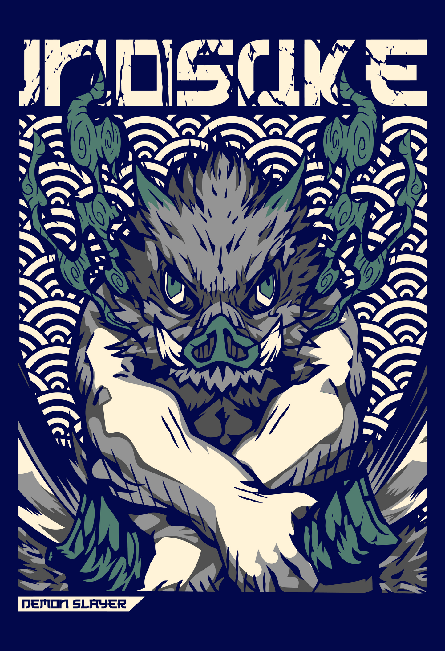 "Demon Slayer " Anime Oversized T-Shirt – Premium Back Print (Navy Blue)